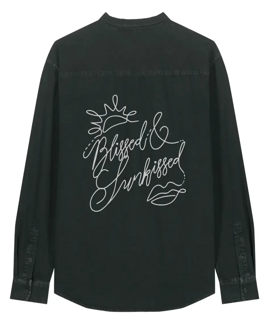 Blissed & Sunkissed Damen Hemd Vintage Schwarz, Ansicht 3