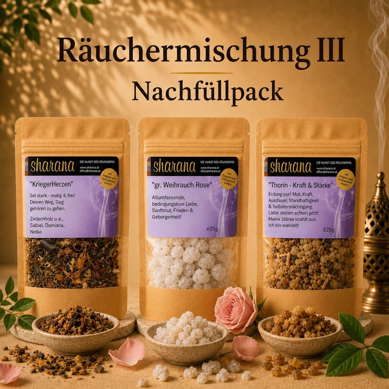 Räucherset Kraft des Herzens (Nachfüllpack)