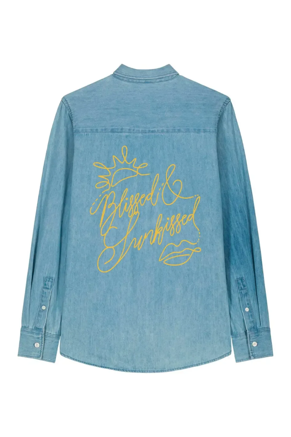 Blissed & Sunkissed Damen Jeanshemd, Ansicht 3