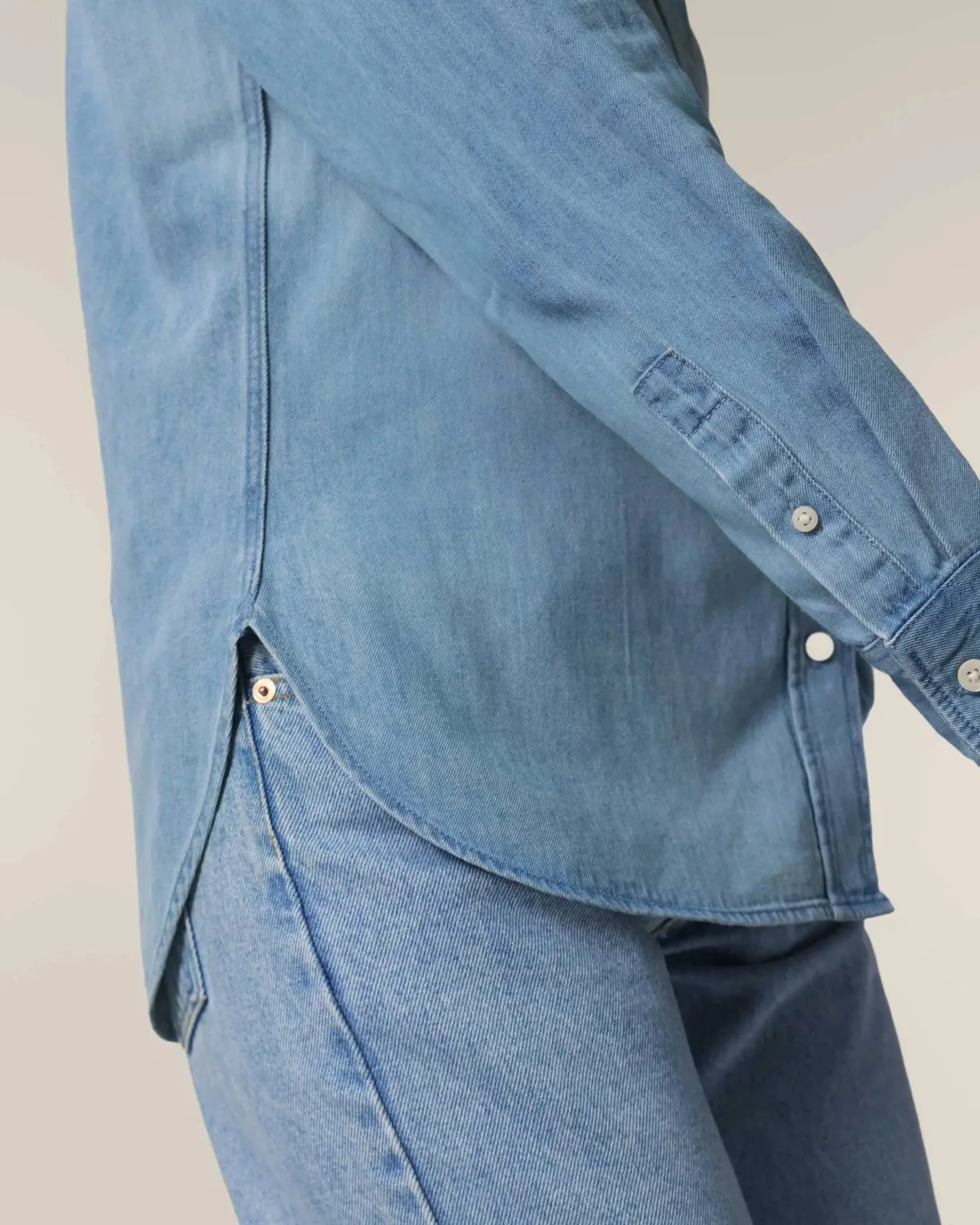Blissed & Sunkissed Damen Jeanshemd, Ansicht 4