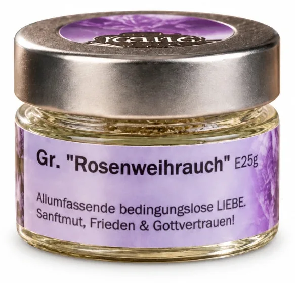 Griechischer Weihrauch Rose – herzöffnend, friedvoll & voller Liebe (Glas), Ansicht 6