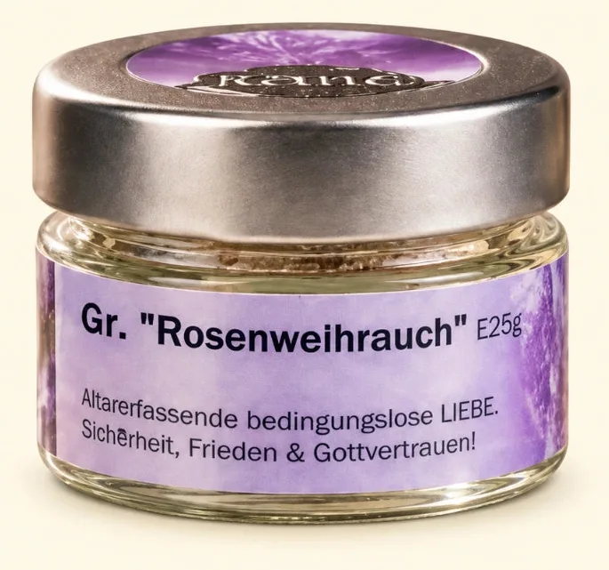Griechischer Weihrauch Rose – herzöffnend, friedvoll & voller Liebe (Glas), Ansicht 7