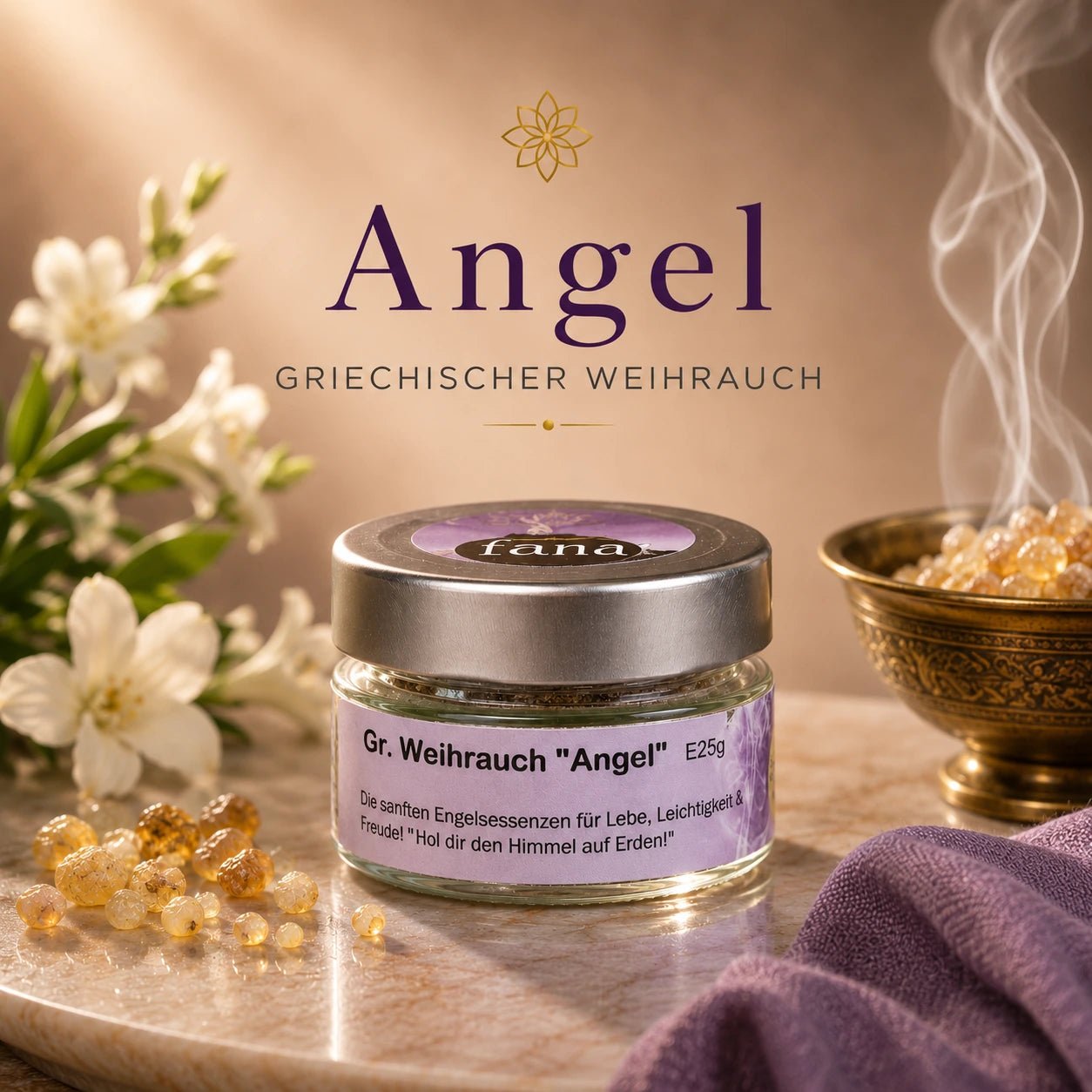 Griechischer Weihrauch Angel – himmlisch, herzöffnend & voller Licht (Glas)