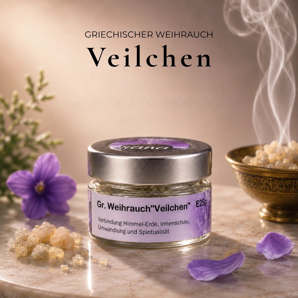 Griechischer Weihrauch Veilchen – zart, transformierend & seelisch öffnend (Glas)