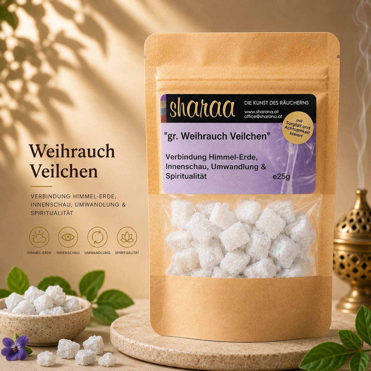 Griechischer Weihrauch Veilchen – zart, transformierend & seelisch öffnend (Nachfüllpack)