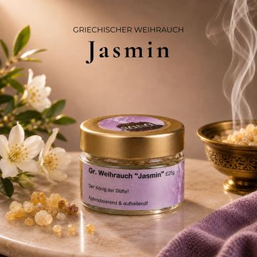 Griechischer Weihrauch Jasmin – lichtvoll, verbindend & spirituell (Glas) von ILIOS Grünes Gold