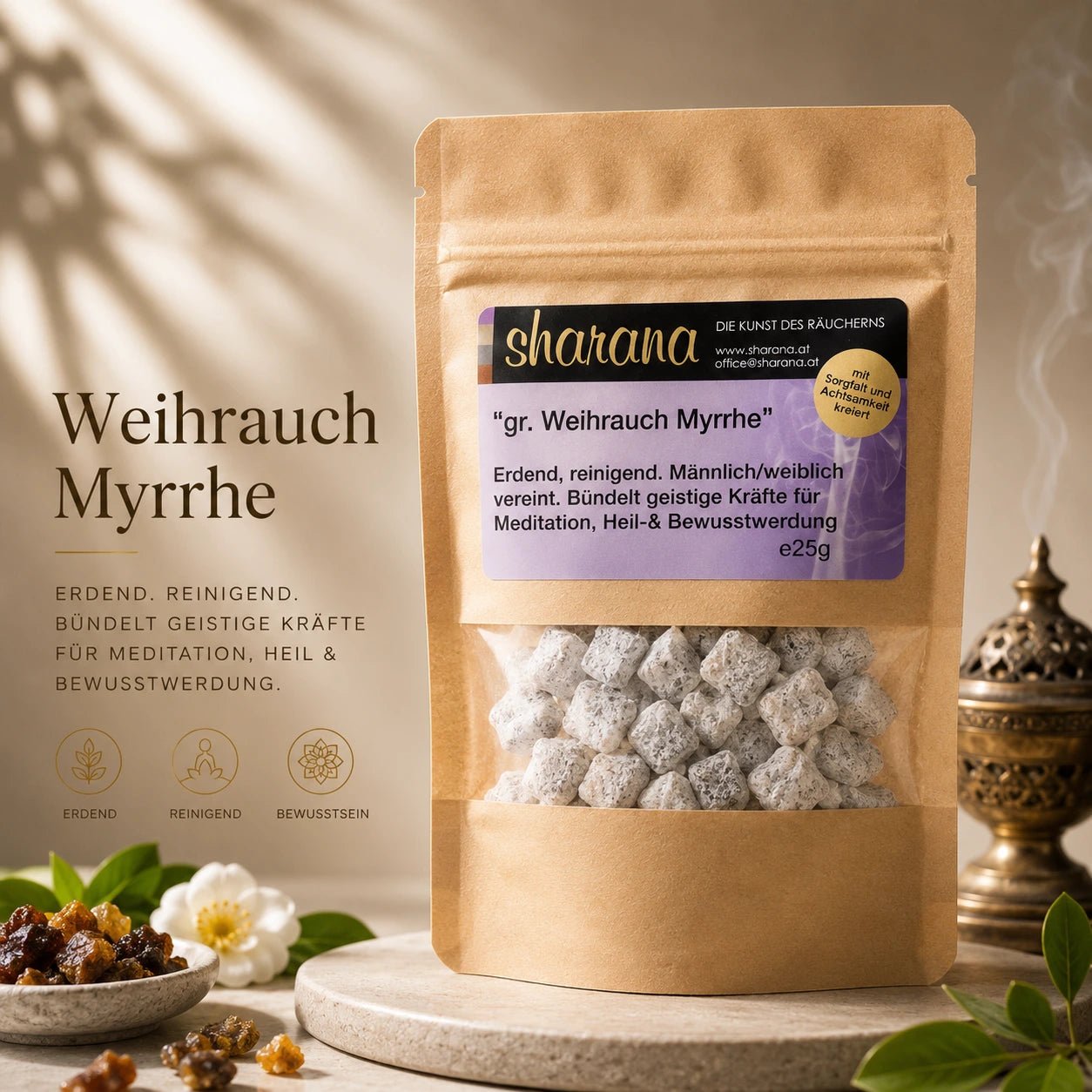 Griechischer Weihrauch Myrrhe – erdend, heilend & spirituell kraftvoll (Nachfüllpack)