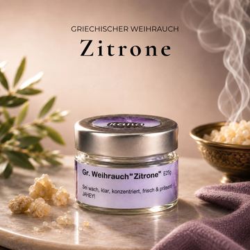 Griechischer Weihrauch Zitrone – frisch, klärend & handgefertigt (Glas)