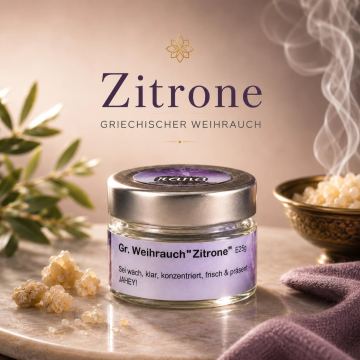 Griechischer Weihrauch Zitrone – frisch, klärend & handgefertigt (Glas) von ILIOS Grünes Gold