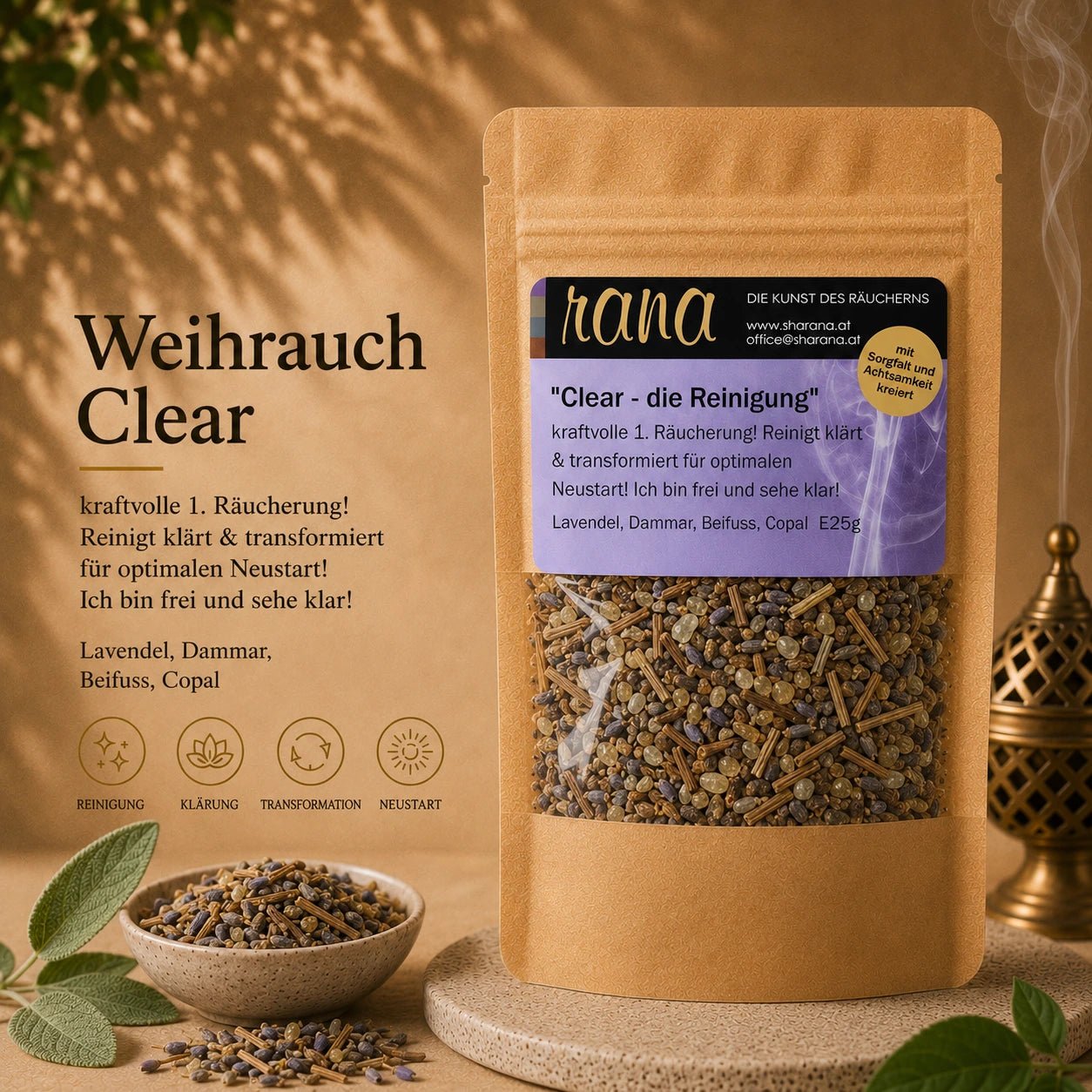 Räuchermischung Clear – klärend, befreiend & transformierend (Nachfüllpack)