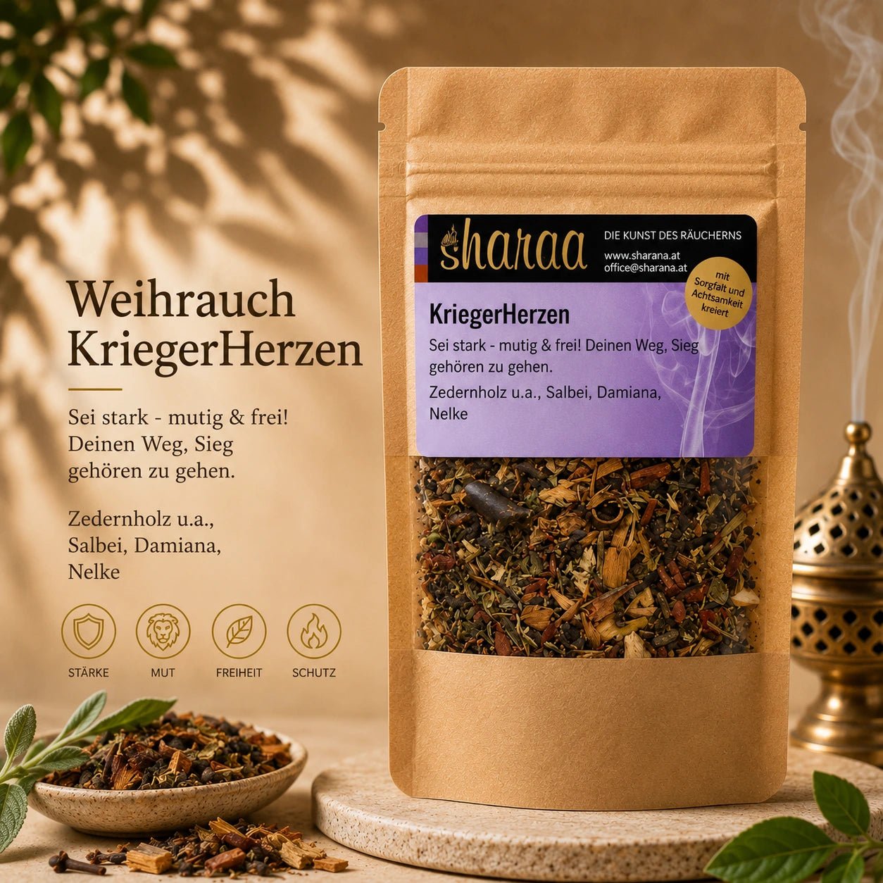Räuchermischung Kriegerherzen – mutig, wahrhaftig & herzensstark (Nachfüllpack)
