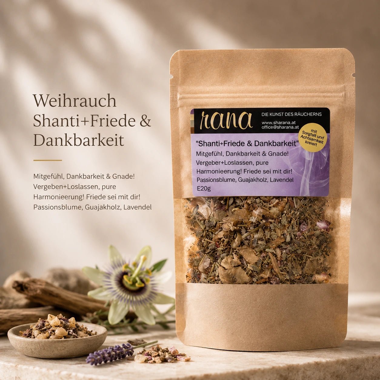 Räuchermischung OM Shanti – friedvoll, harmonisierend & herzöffnend (Nachfüllpack)