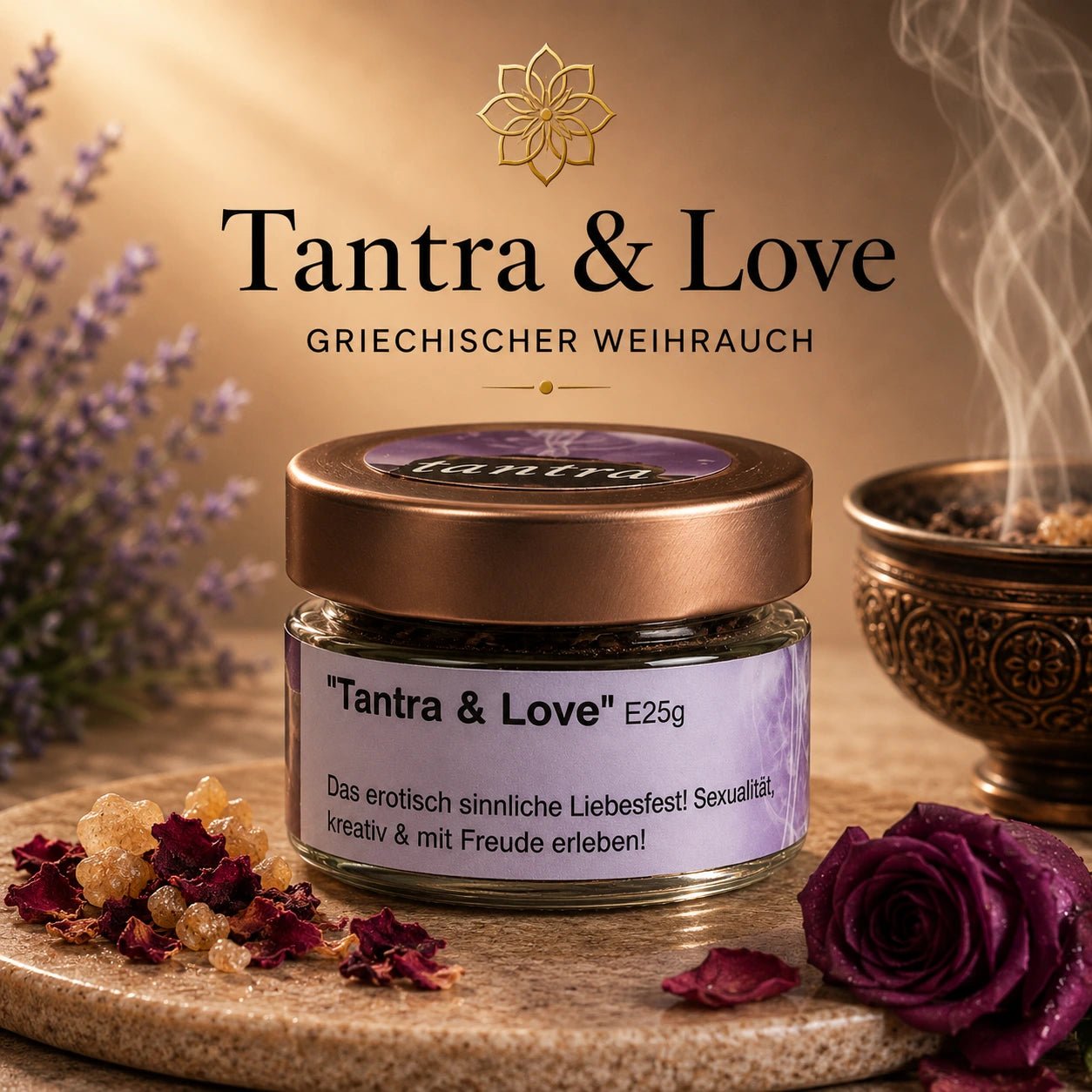 Räuchermischung Tantra – sinnlich, frei & voller Lebenslust (Glas)