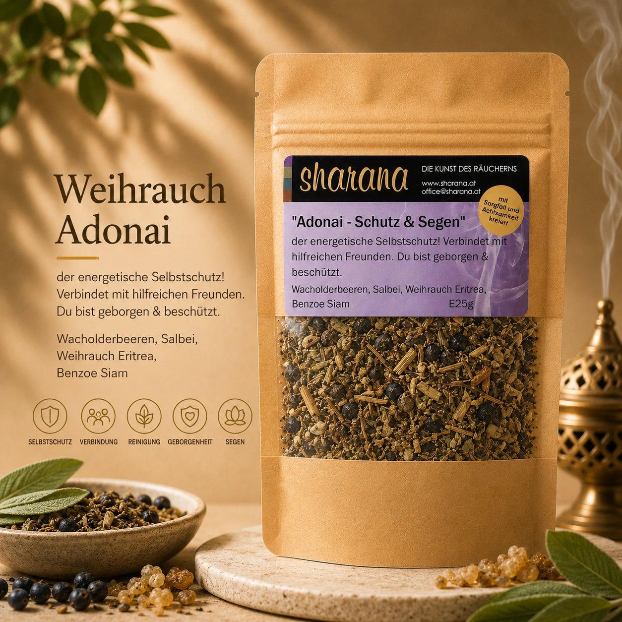 Räuchermischung Adonai – Schutz, Geborgenheit & energetische Klarheit (Nachfüllpack)