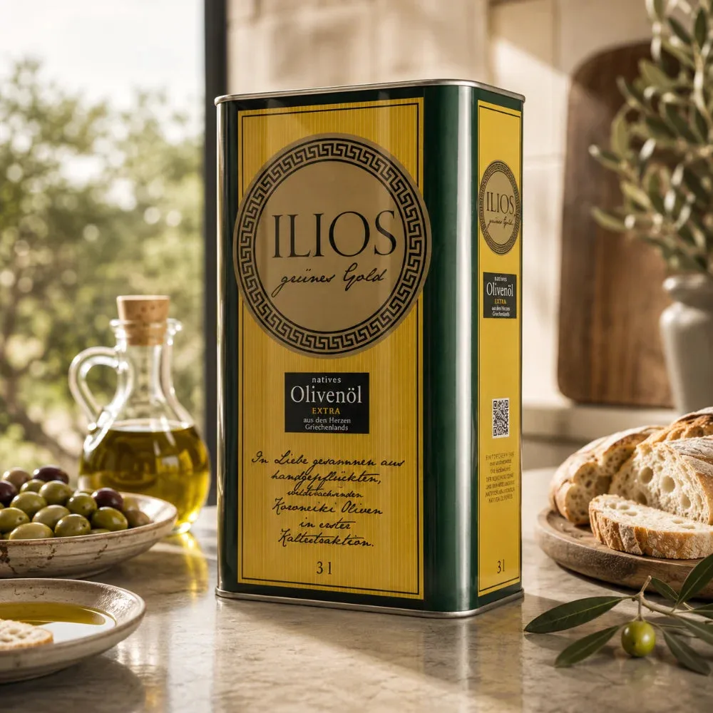 ILIOS Grünes Gold Olivenöl 3 Liter Kanister, Ansicht 3