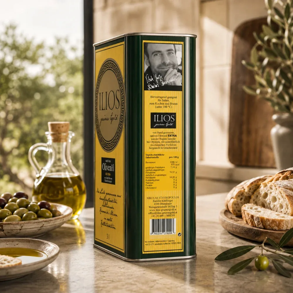 ILIOS Grünes Gold Olivenöl 3 Liter Kanister, Ansicht 7