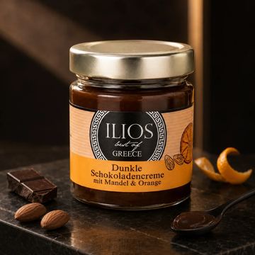 Dunkle Schokoladencreme mit Mandel und Orange von ILIOS Grünes Gold