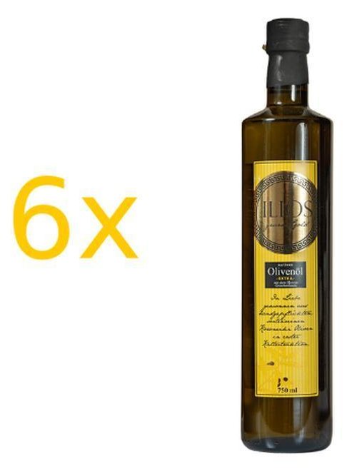 ILIOS Extra natives Olivenöl Sechser Paket (6 Flaschen à 750ml)