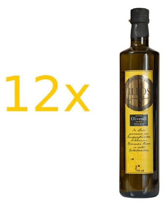 ILIOS Extra natives Olivenöl Zwölfer Paket (12 Flaschen à 750ml)