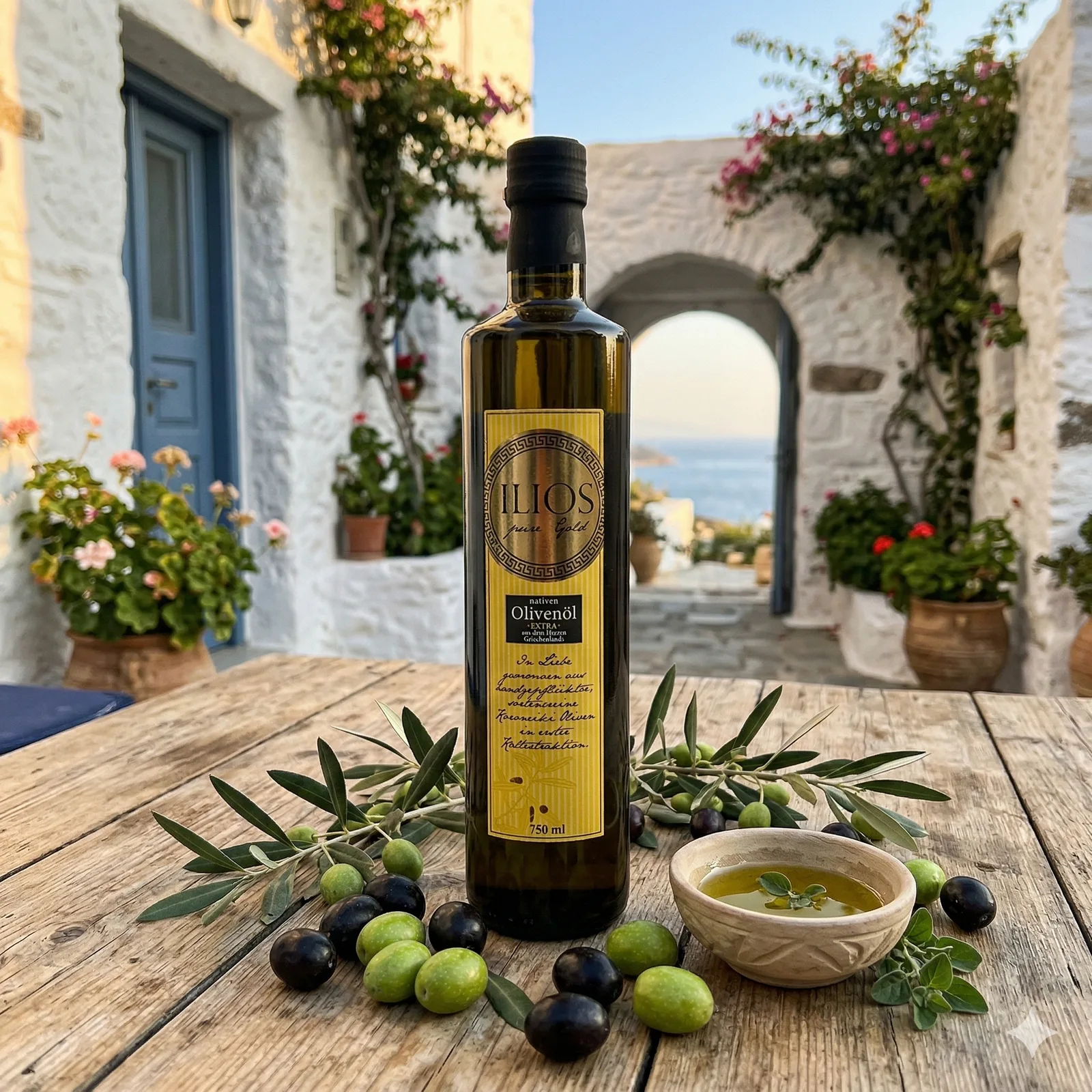 ILIOS Extra natives Olivenöl 750ml Flasche — Bild 2