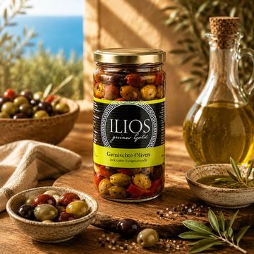 Oliven gemischt mit Kräutern von ILIOS Grünes Gold