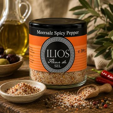 Fleur de Sel Spicy Pepper fein von ILIOS Grünes Gold