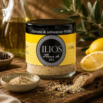 Fleur de Sel Lemon & Black Pepper fein von ILIOS Grünes Gold
