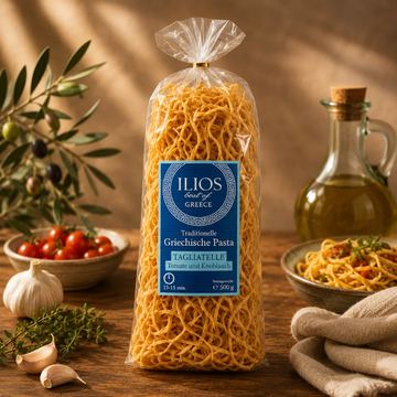 Pasta Foloi Tagliatelle mit Tomaten und Knoblauch von ILIOS Grünes Gold