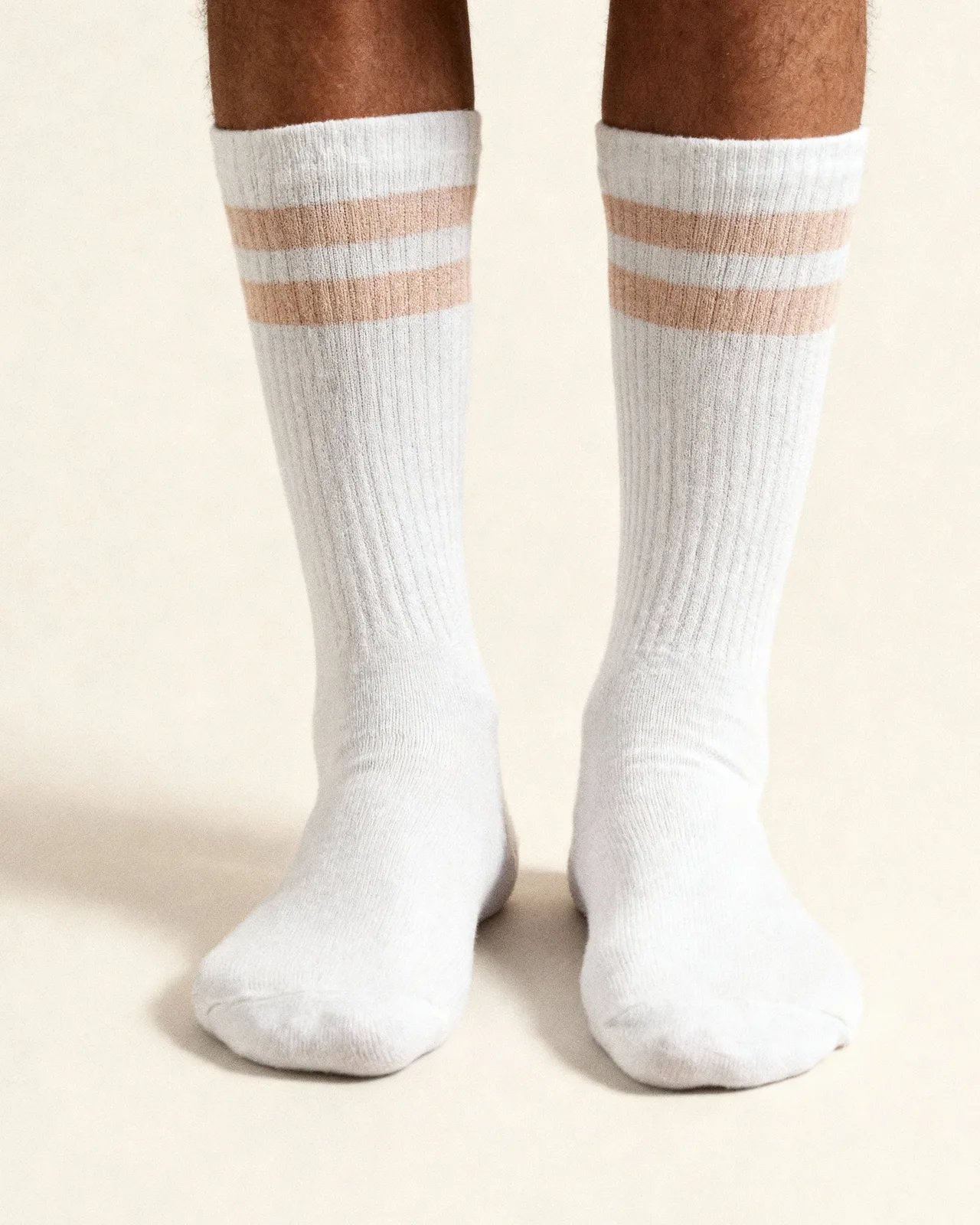 Will Meer - Sportsocken gestreift in peach - weiß, Ansicht 3