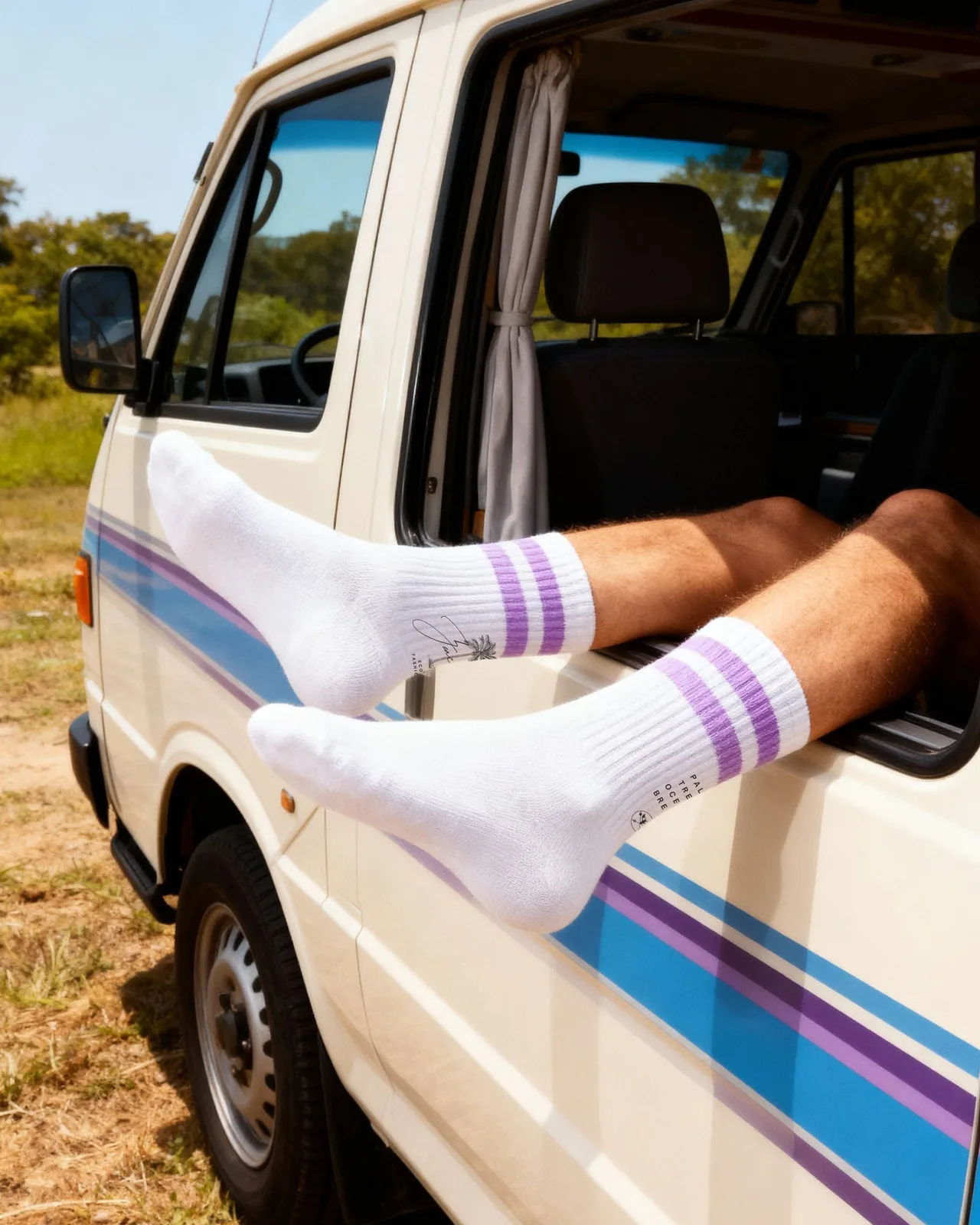 Palm Breeze - Sportsocken gestreift in flieder - weiß — Bild 2