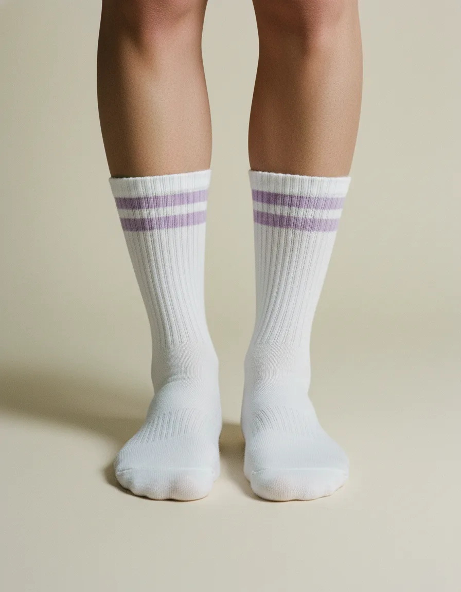 Palm Breeze - Sportsocken gestreift in flieder - weiß — Bild 3