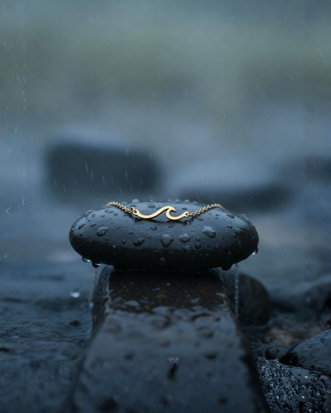 Kette mit Wellenmotiv - rostfreier Edelstahl