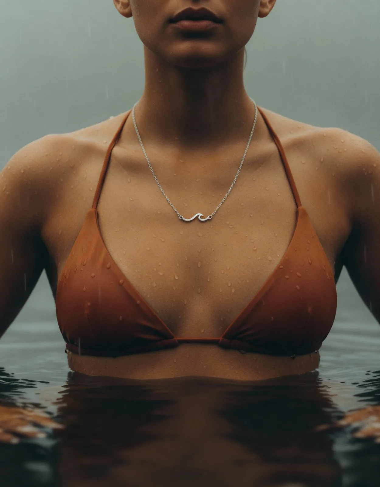 Kette mit Wellenmotiv - rostfreier Edelstahl, Ansicht 2