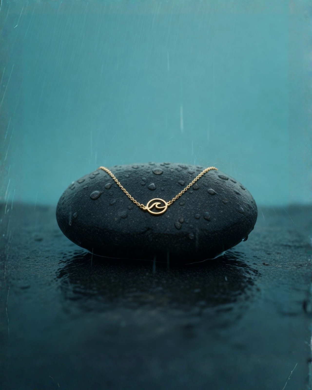 Kette mit Wellenmotiv rund - rostfreier Edelstahl