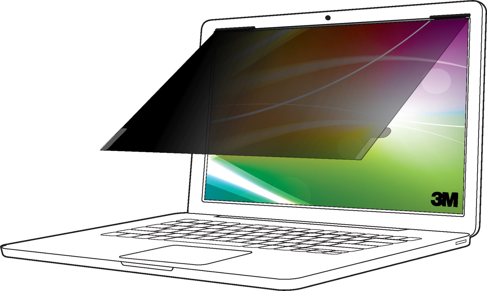 3M BP133W1B - Blickschutzfilter für Notebook - heller Bildschirm, 16:10 - klebend - 33.8 cm (13.3)