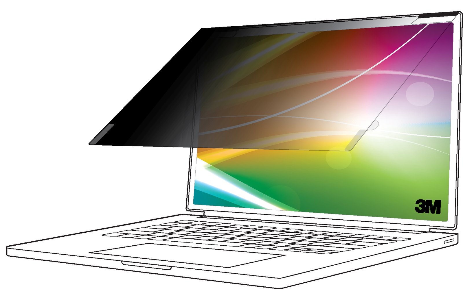 3M BP140W1E - Blickschutzfilter für Notebook - heller Bildschirm, 16:10 - klebend - 35,5 cm Breitbild (14 Breitbild)