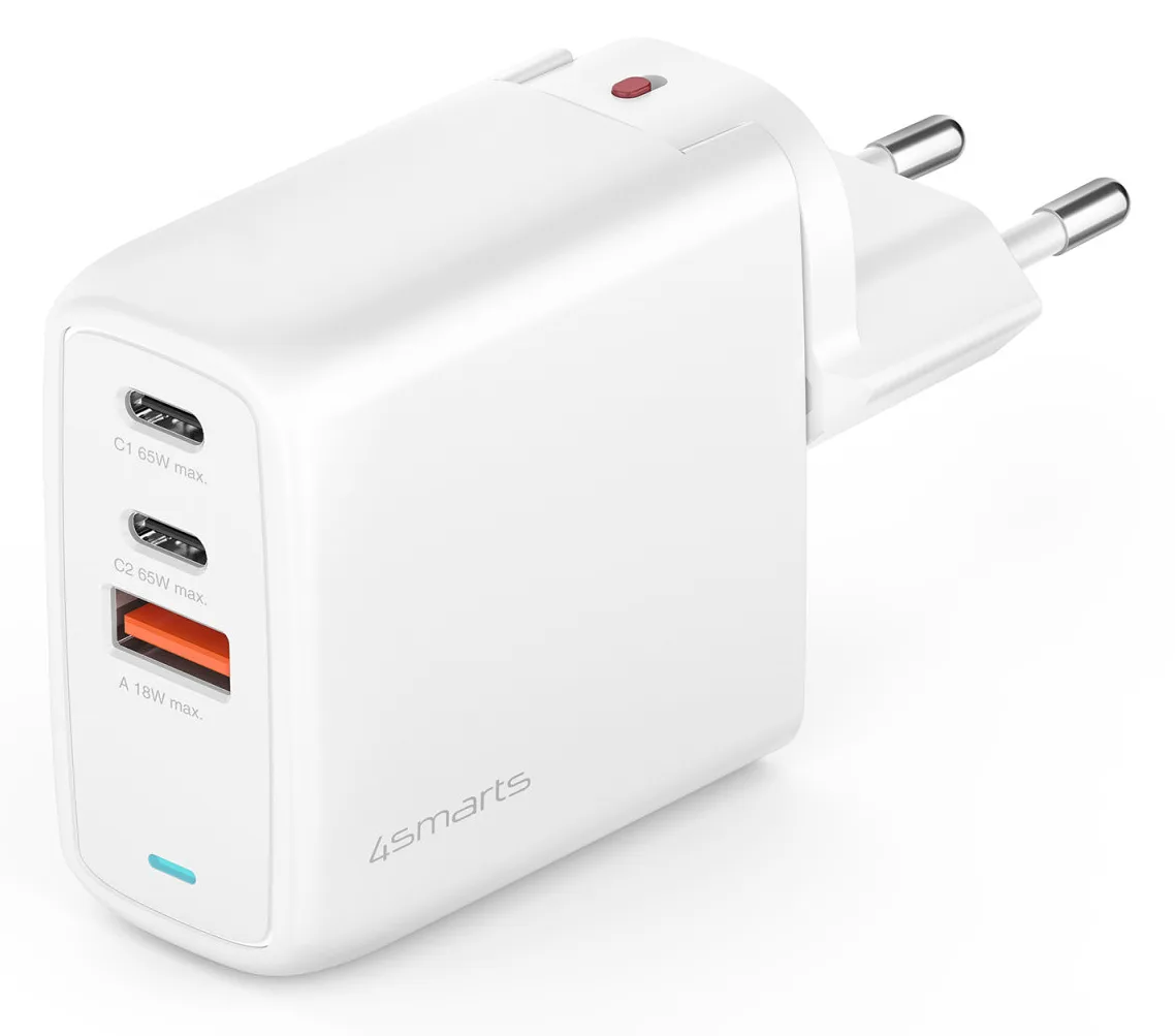 4smarts GaN FlexPro - Netzteil - 65 Watt - 5 A - Apple 2.4A, Fast Charge, Super Charge, Power Delivery 3.1, Ansicht 4