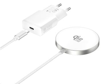 4smarts Kabelloses Lade-Set Qi2/MagSafe-kompa weiß 541708 von LumaTech