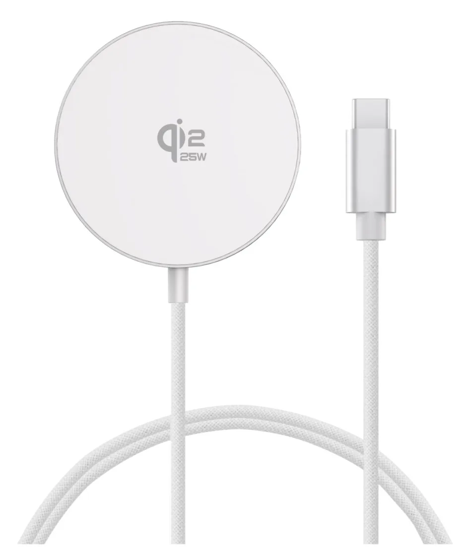 4smarts Kabelloses Lade-Set Qi2/MagSafe-kompa weiß 541708, Ansicht 2
