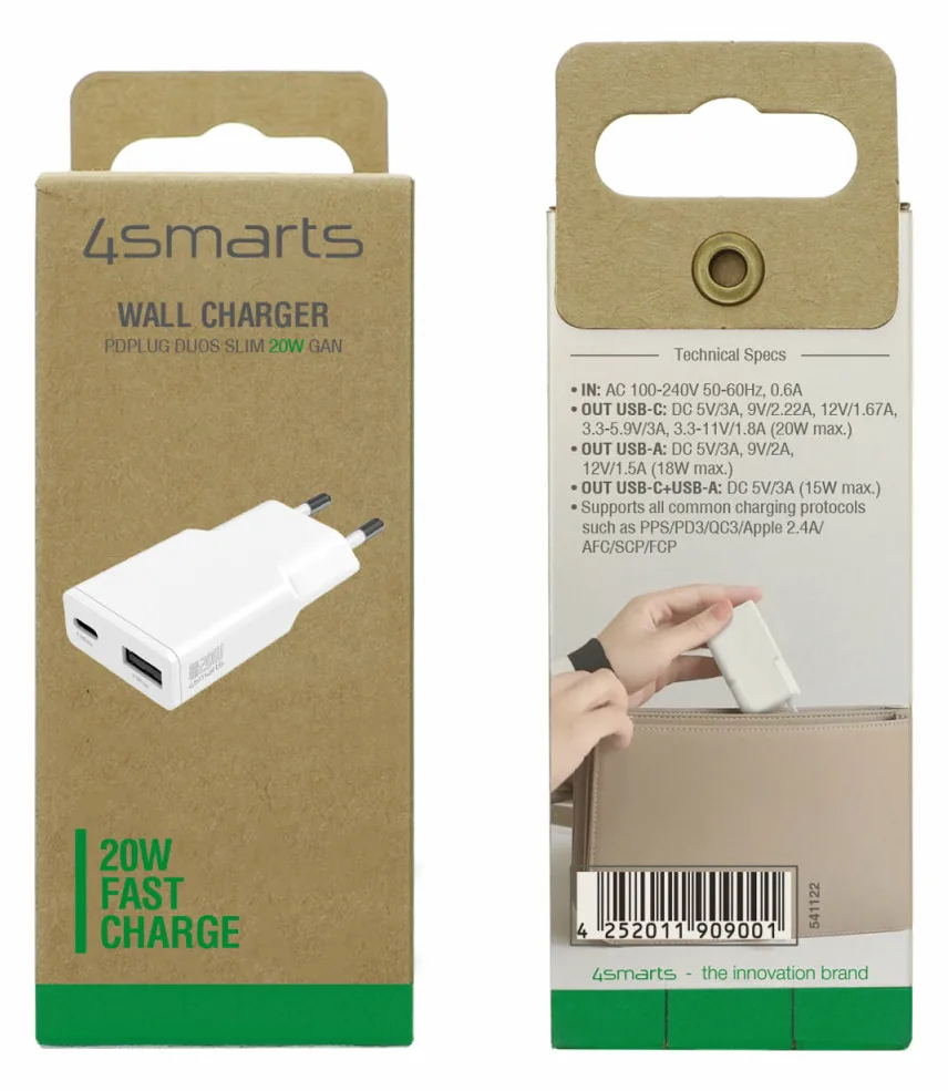 4smarts Netzladegerät PDPlug Duos Slim 20W GaN 1C, Ansicht 2