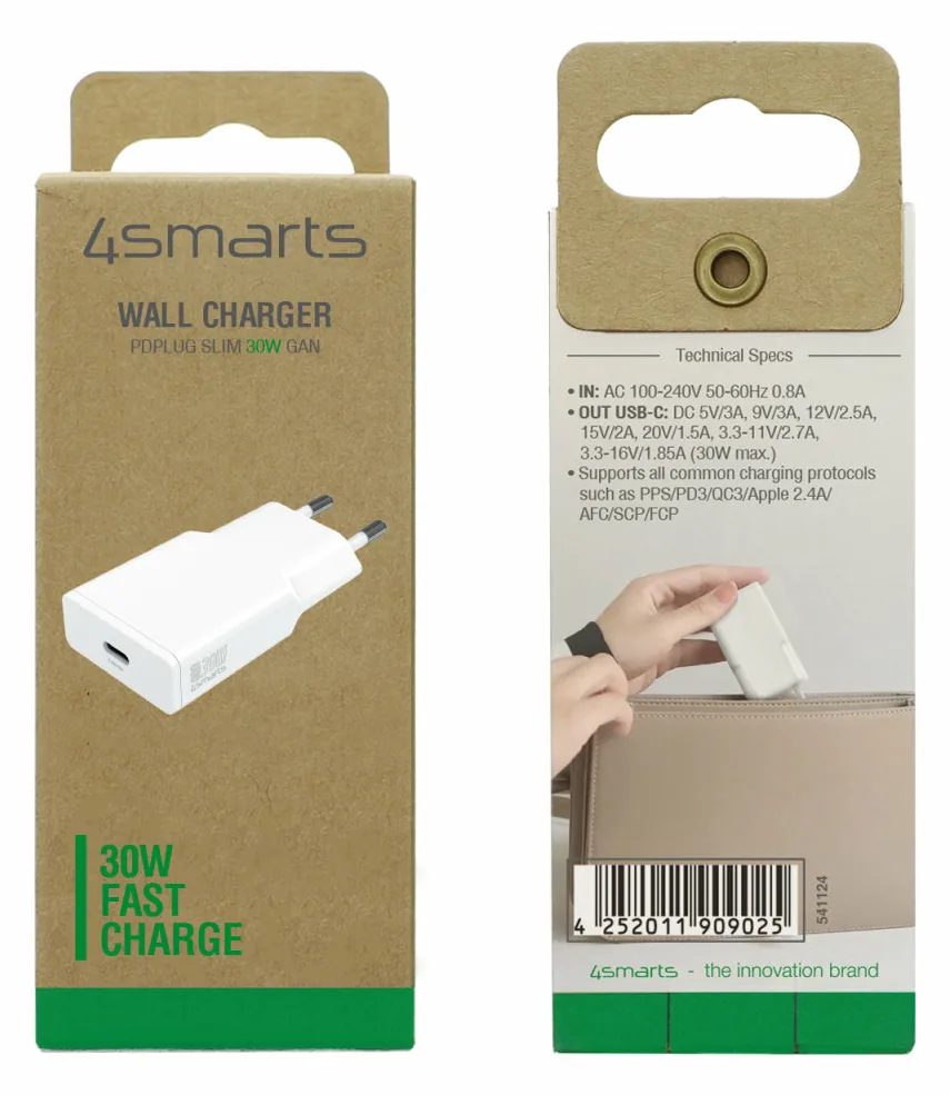 4smarts Netzladegerät PDPlug Slim 30W GaN 1C weiß, Ansicht 2
