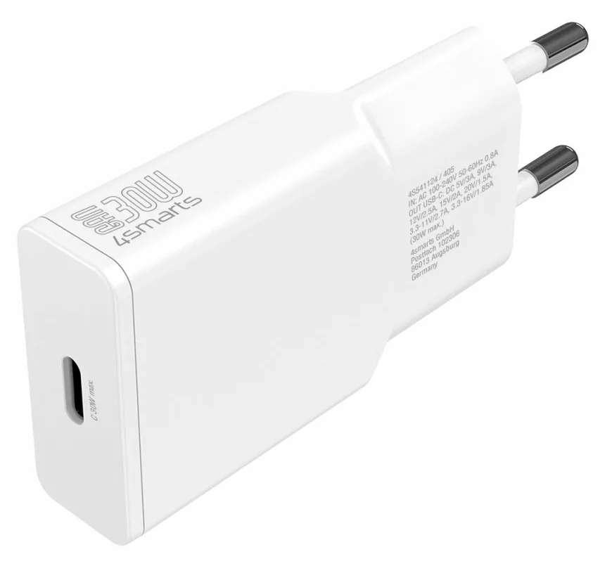4smarts Netzladegerät PDPlug Slim 30W GaN 1C weiß, Ansicht 3