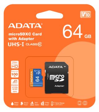 ADATA Premier - Flash-Speicherkarte (microSDXC-an-SD-Adapter inbegriffen) - schwarz, blau von LumaTech