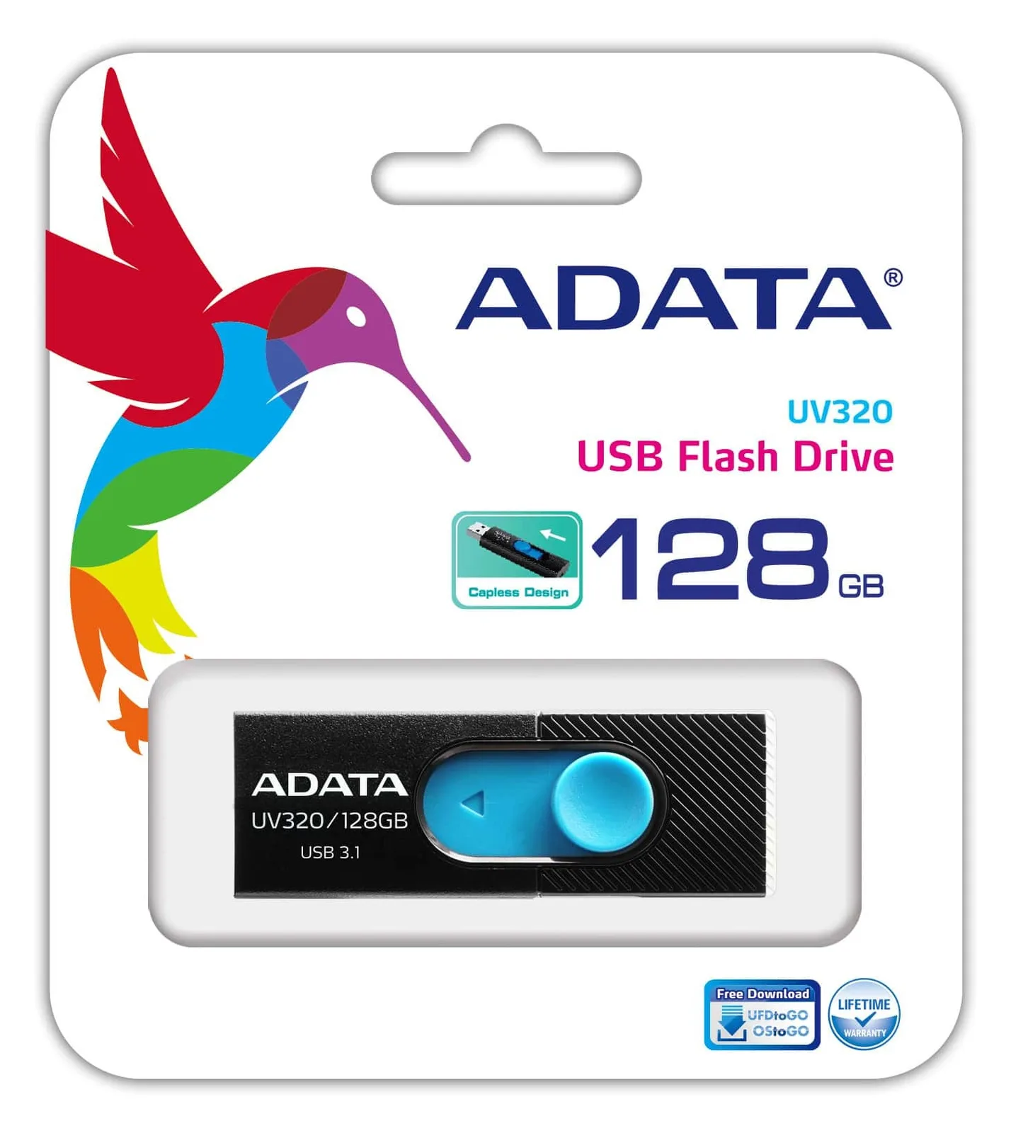 ADATA UV320 - USB-Flash-Laufwerk - 128 GB - USB 3.1, Ansicht 3