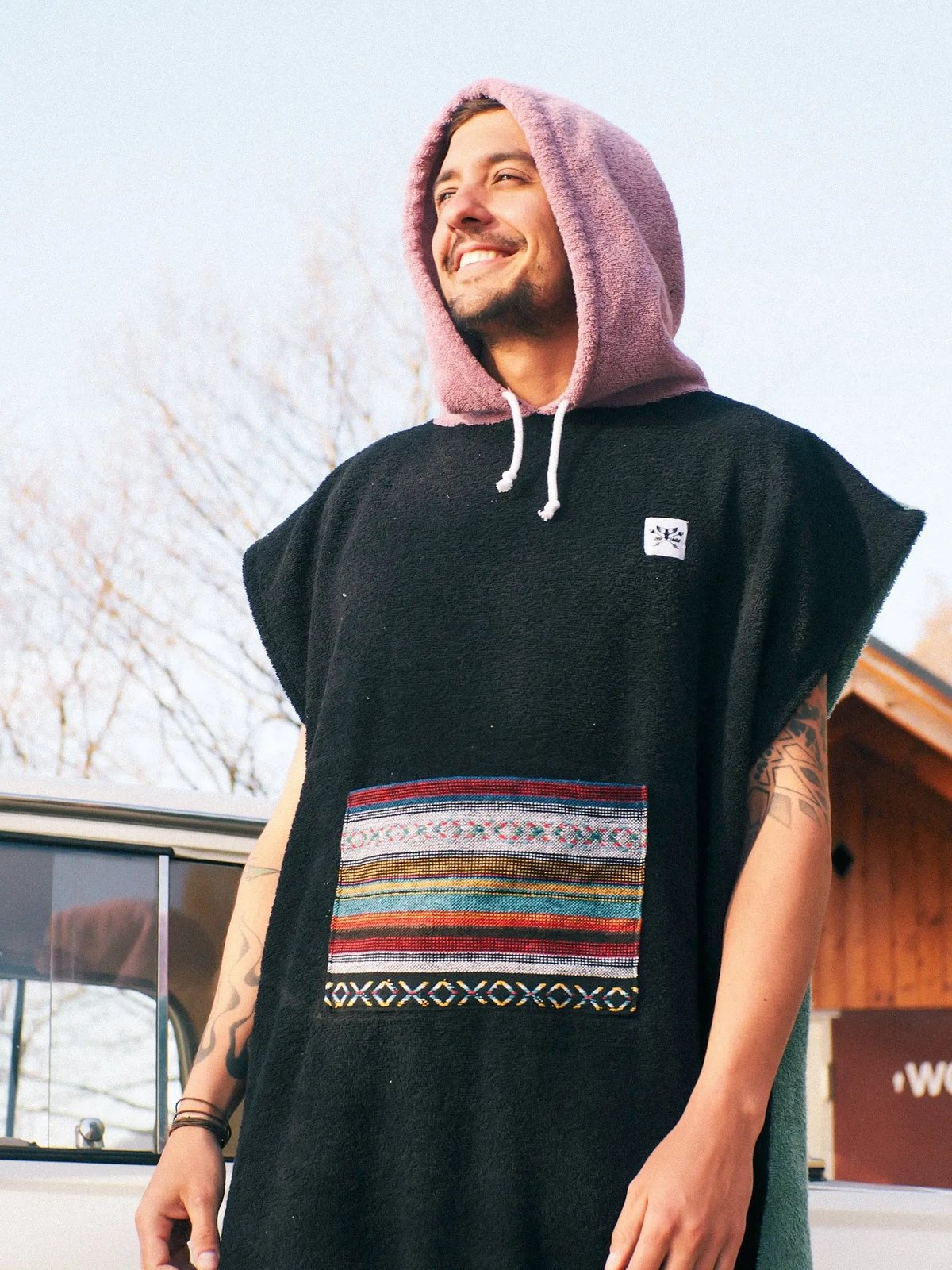 Surfponcho Vintage Unisex aus Bio-Frotte
