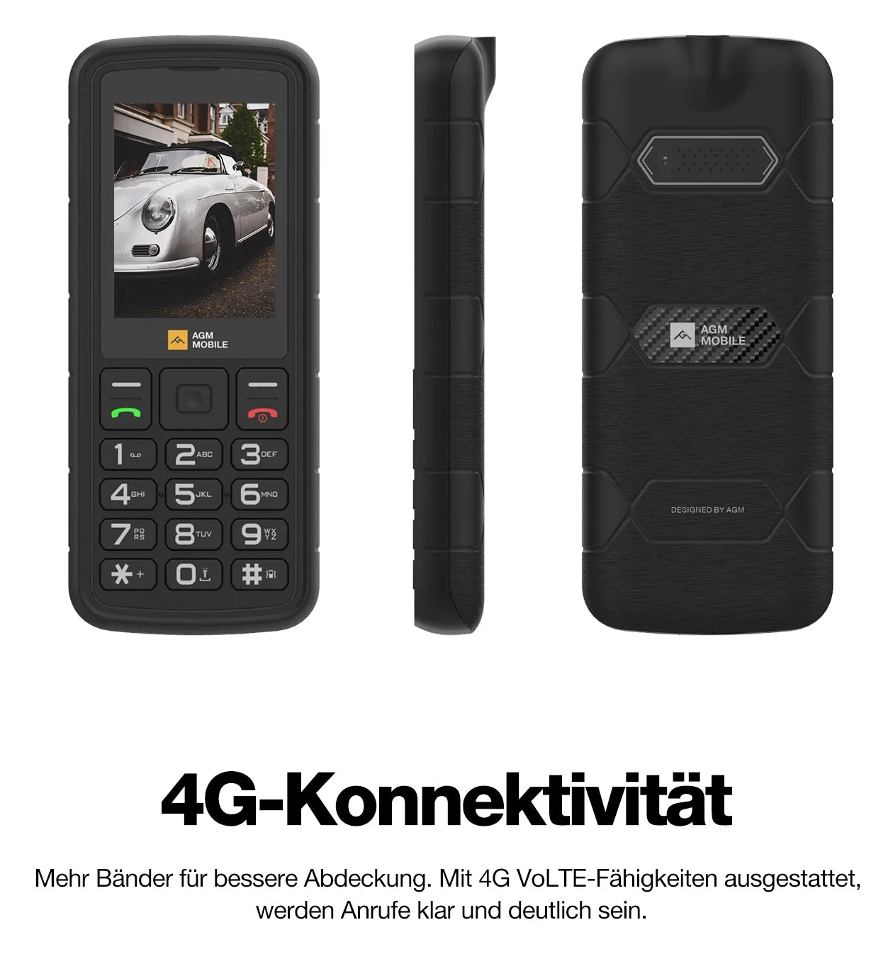 AGM Mobile M9 Bartype IP68/IP69 Rugged - Mobiltelefon - 1.000 mAh, Ansicht 2