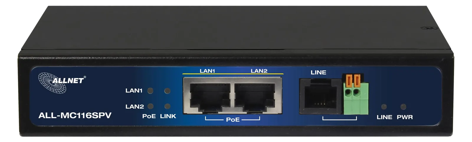 ALLNET ALL-MC116SPV-VDSL2 - 10BASE-T - 100BASE-T - DMT - Schwarz - ADSL (RJ-11) - Ethernet (RJ-45) - Metall, Ansicht 3
