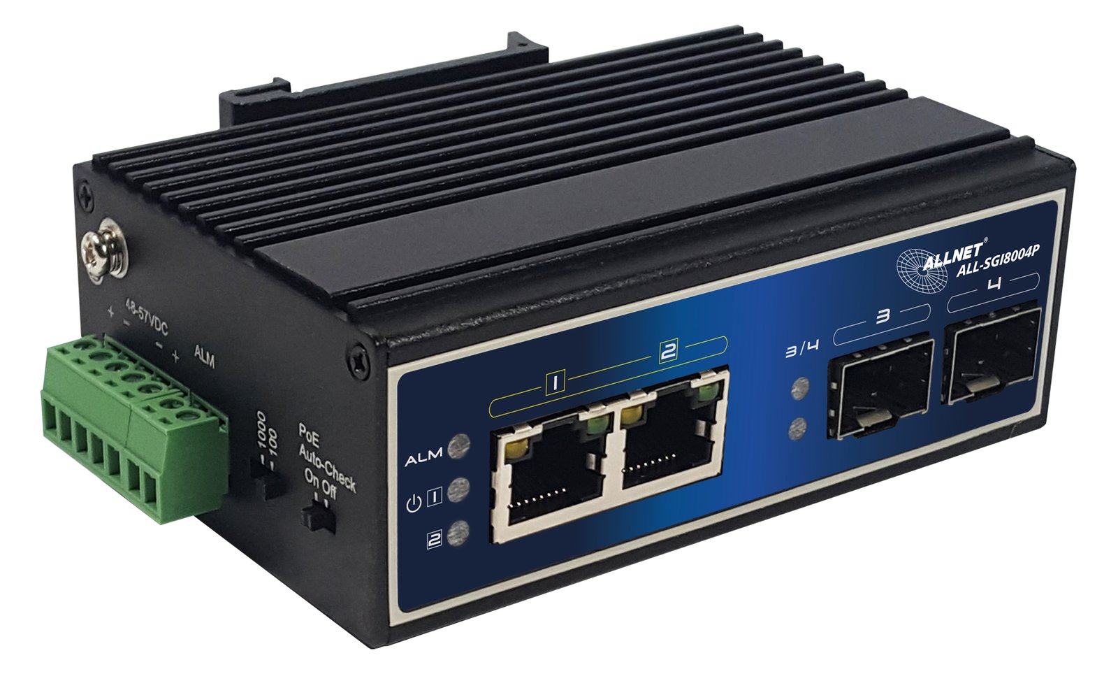 ALLNET ALL-SGI8004P - Unmanaged - Gigabit Ethernet (10/100/1000) - Gigabit Ethernet - Power over Ethernet (PoE)