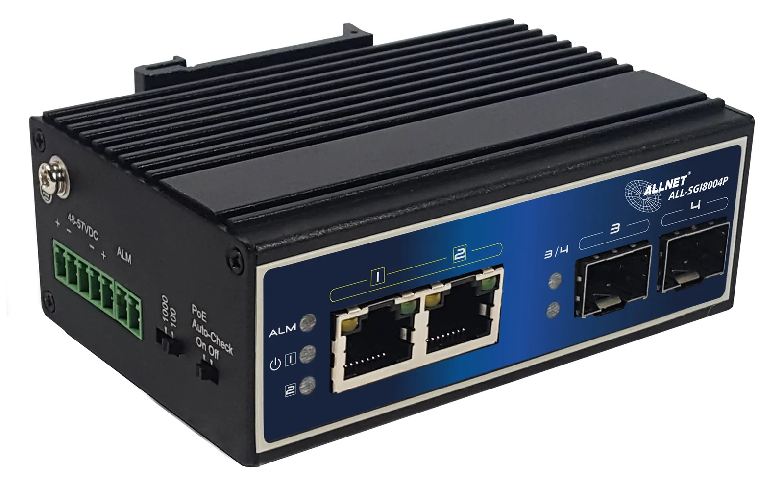 ALLNET ALL-SGI8004P - Unmanaged - Gigabit Ethernet (10/100/1000) - Gigabit Ethernet - Power over Ethernet (PoE), Ansicht 2