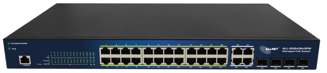 ALLNET Switch smart managed Layer2• PoE Budget 370W• 24x at• 4x SFP• 19• - Switch - 56 Gbps
